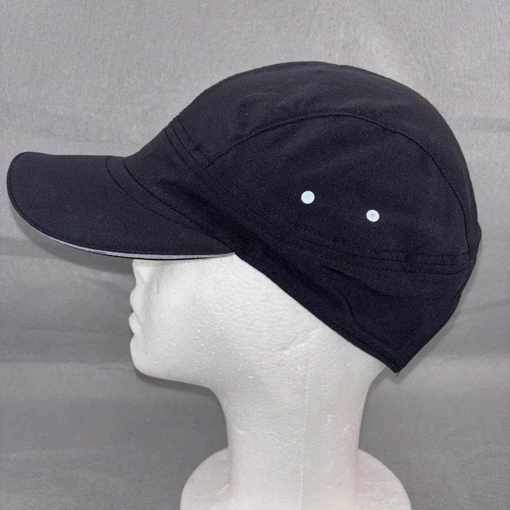 Lululemon Logo Womens One Size Black Adjustable Running Cap Lightweight Stretch